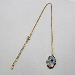 Brand New Sterling Silver 925 Hamsa Multi Color Necklace